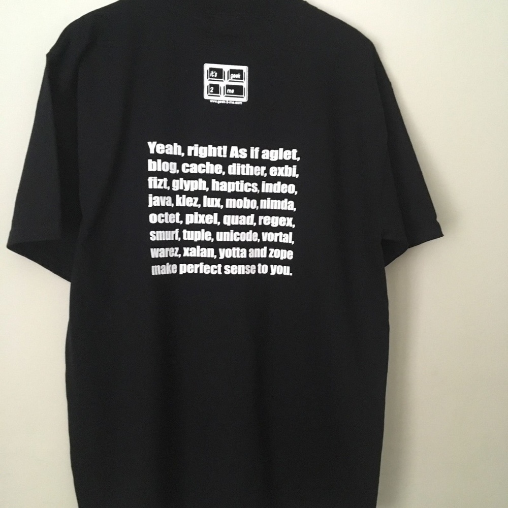 IT'S GEEK-2-ME cotton black t-shirt. Size XL New! - Picture 2 of 8